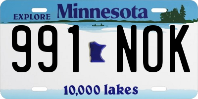 MN license plate 991NOK