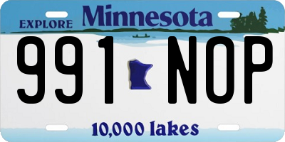 MN license plate 991NOP