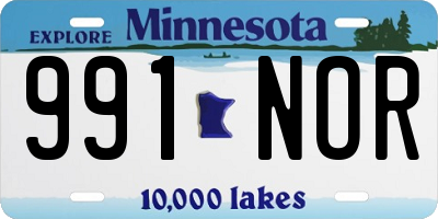 MN license plate 991NOR
