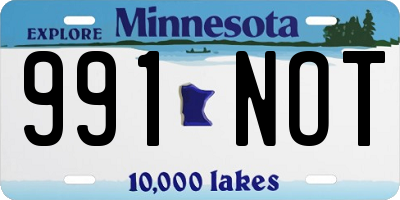 MN license plate 991NOT