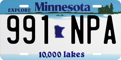 MN license plate 991NPA