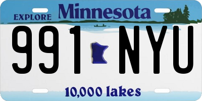 MN license plate 991NYU