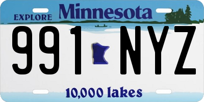 MN license plate 991NYZ