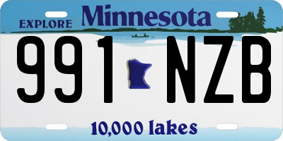MN license plate 991NZB