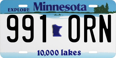 MN license plate 991ORN