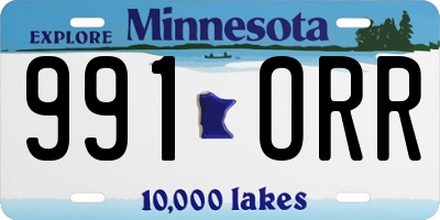 MN license plate 991ORR