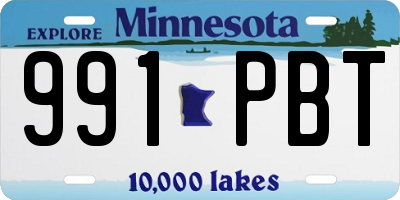 MN license plate 991PBT