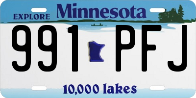MN license plate 991PFJ
