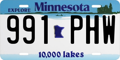 MN license plate 991PHW
