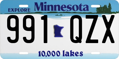 MN license plate 991QZX