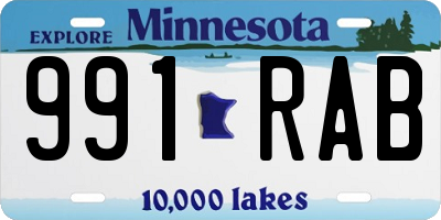 MN license plate 991RAB
