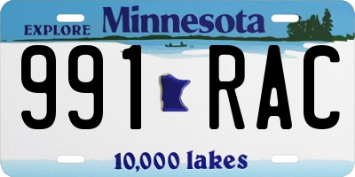 MN license plate 991RAC