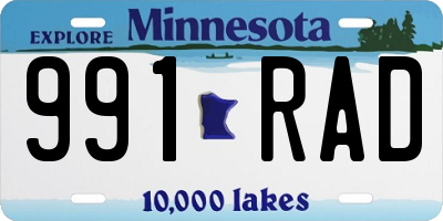 MN license plate 991RAD