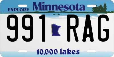 MN license plate 991RAG