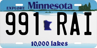 MN license plate 991RAI