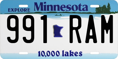 MN license plate 991RAM