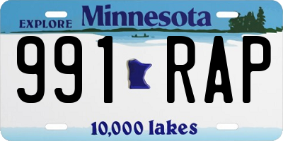 MN license plate 991RAP