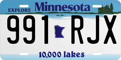 MN license plate 991RJX