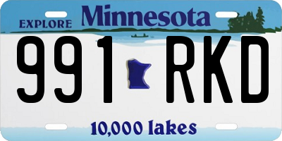 MN license plate 991RKD
