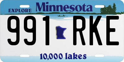 MN license plate 991RKE