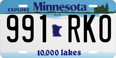 MN license plate 991RKO