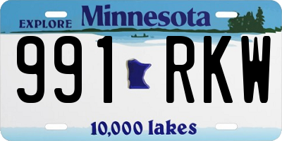 MN license plate 991RKW