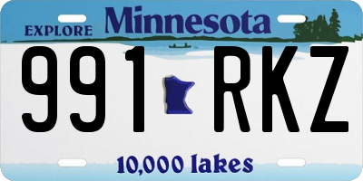 MN license plate 991RKZ