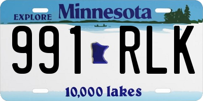 MN license plate 991RLK