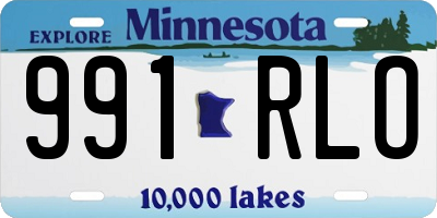 MN license plate 991RLO