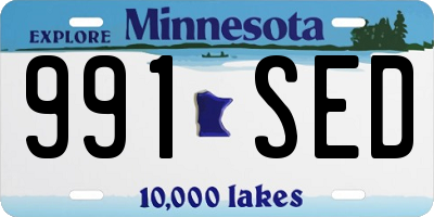 MN license plate 991SED