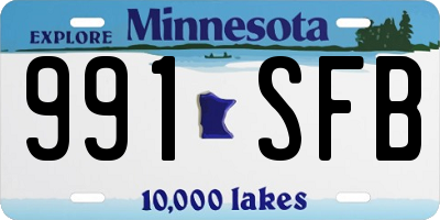 MN license plate 991SFB