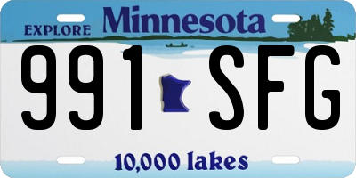MN license plate 991SFG