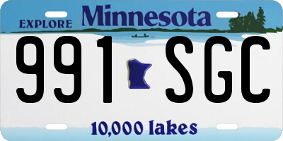 MN license plate 991SGC