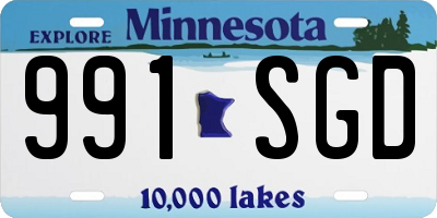 MN license plate 991SGD