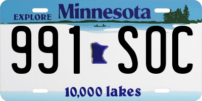 MN license plate 991SOC