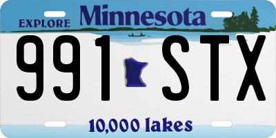 MN license plate 991STX