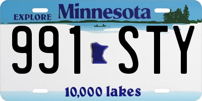 MN license plate 991STY
