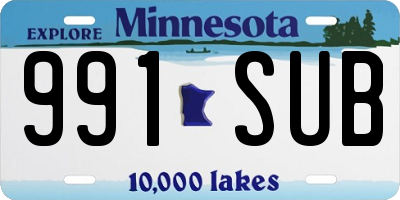MN license plate 991SUB