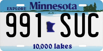 MN license plate 991SUC