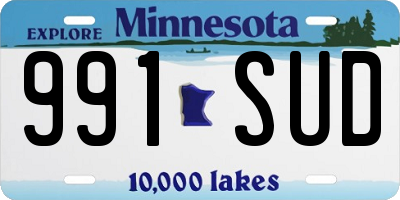 MN license plate 991SUD