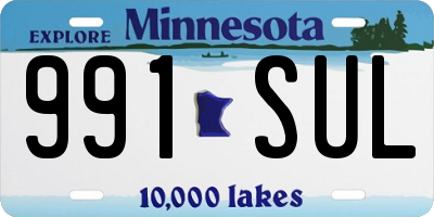 MN license plate 991SUL