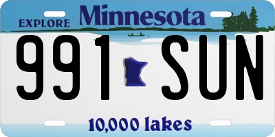 MN license plate 991SUN