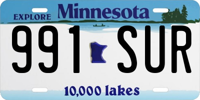 MN license plate 991SUR