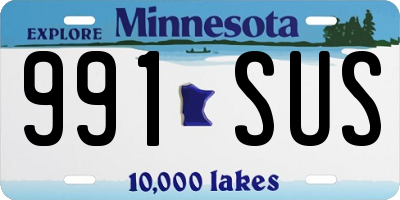 MN license plate 991SUS
