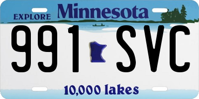 MN license plate 991SVC