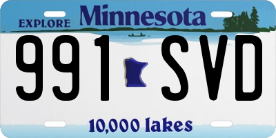 MN license plate 991SVD