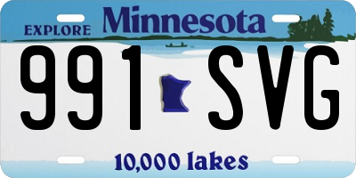 MN license plate 991SVG