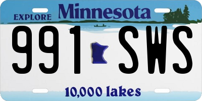 MN license plate 991SWS