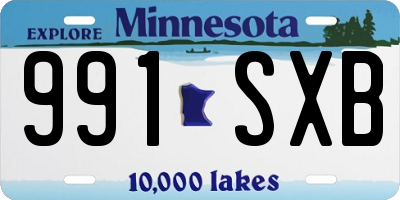 MN license plate 991SXB