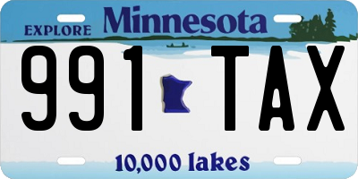 MN license plate 991TAX